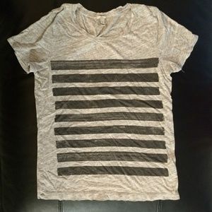 J. Crew short sleeve gray tee with black stripes